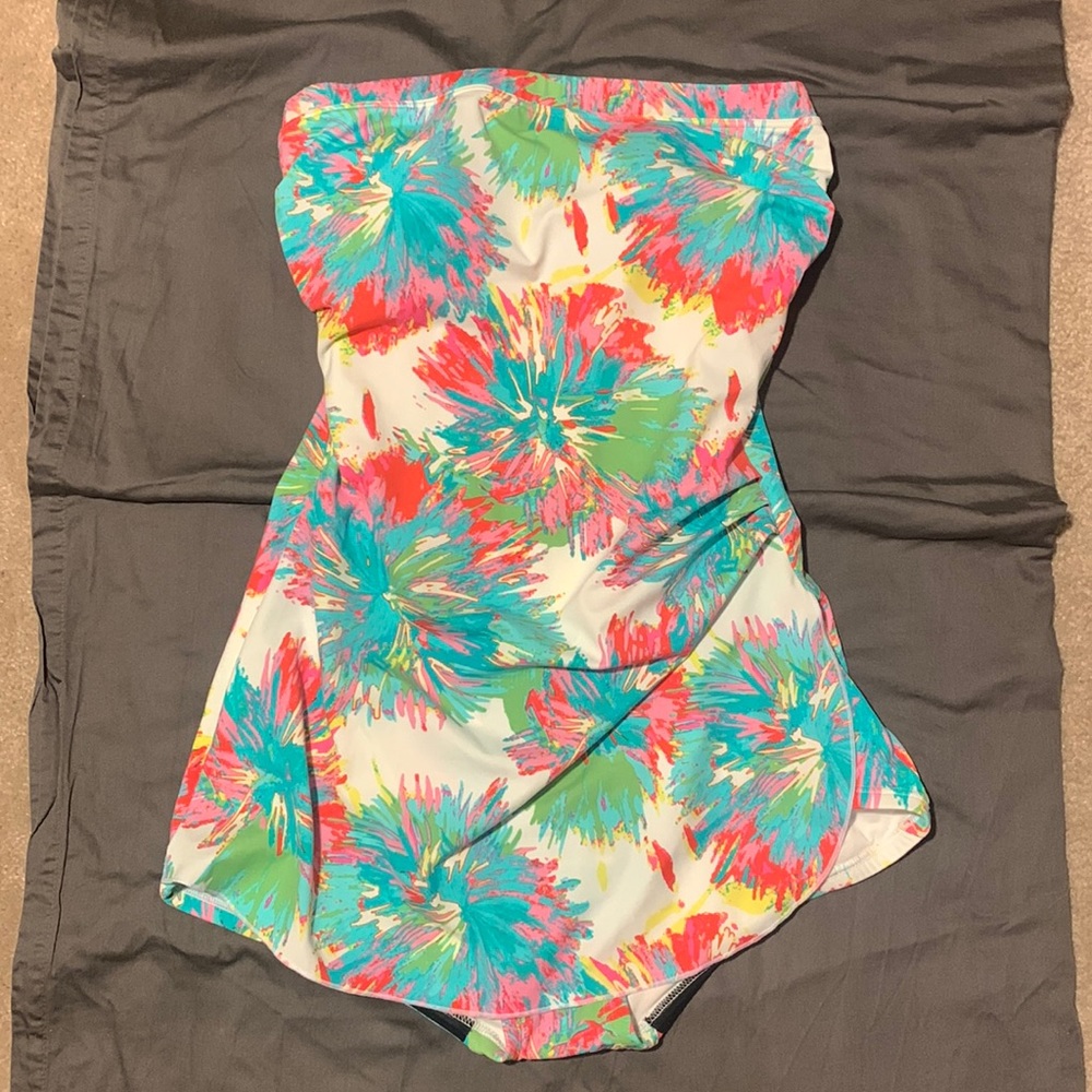 NWT- Size 12- Multi Colored Bandeau Sarong One Piece